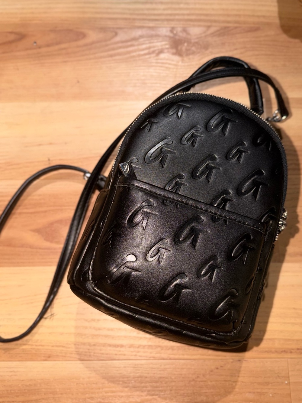 Textured Mini Crossbody Bag in Black